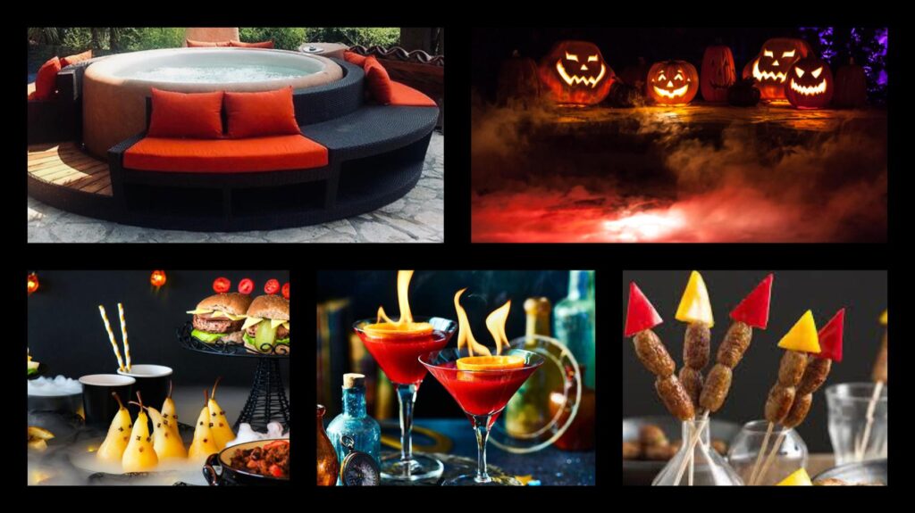 Hot tub halloween party
